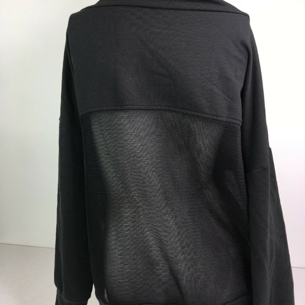 Lucy Womens Solid Black Pull Over Jacket Mesh Back - image 4